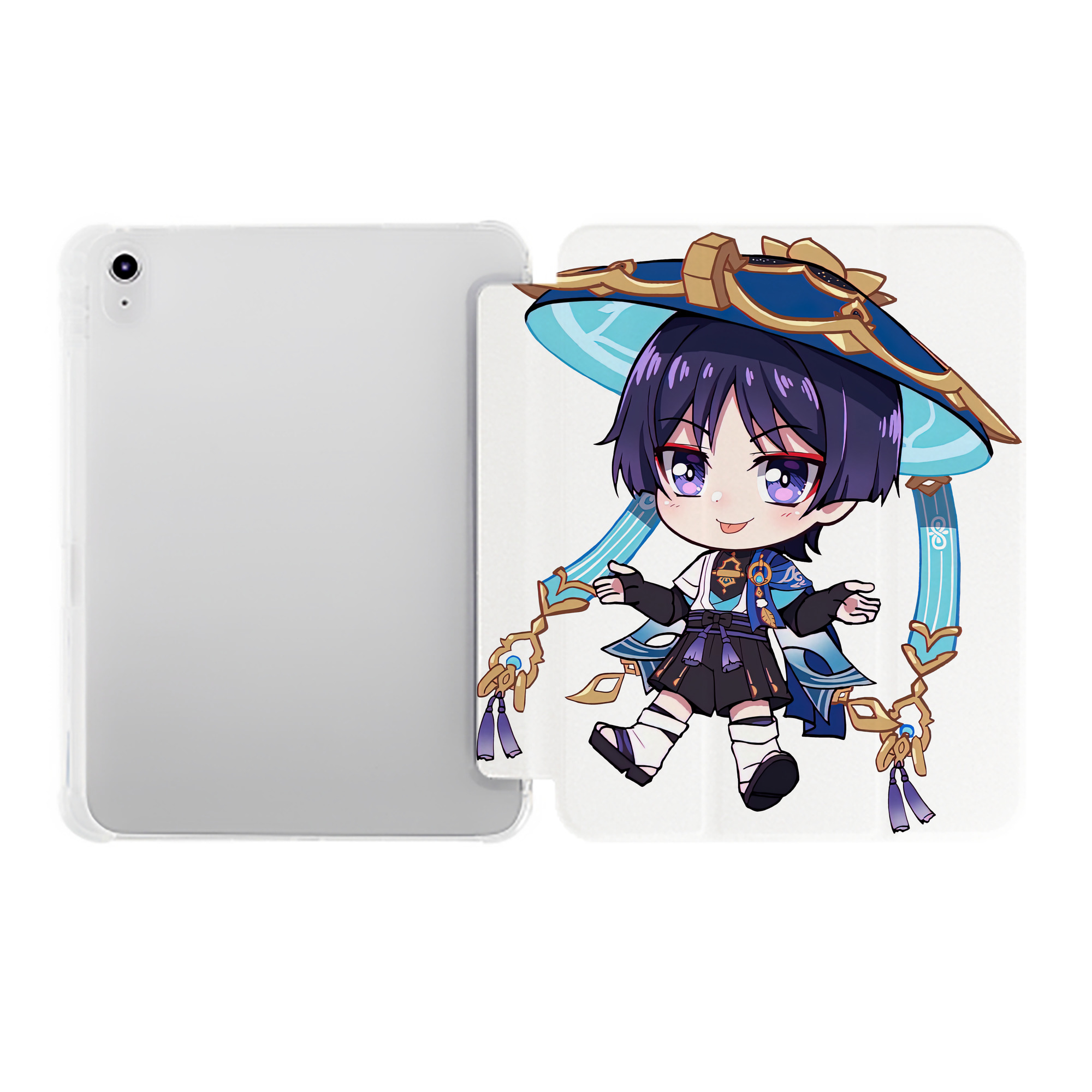 げんし神 さんペい genshin Sanpei IPad ケース ペン収納付き 三つ折りスタンド PUレザー×シリコン 対応機種9.5/10.5/10.9インチ